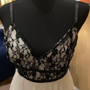 Gorgeous net dress with satin lining and lace